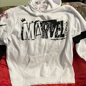 Marvel Men’s White and Black Sweatshirt
